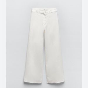 Zara white marine straight jeans